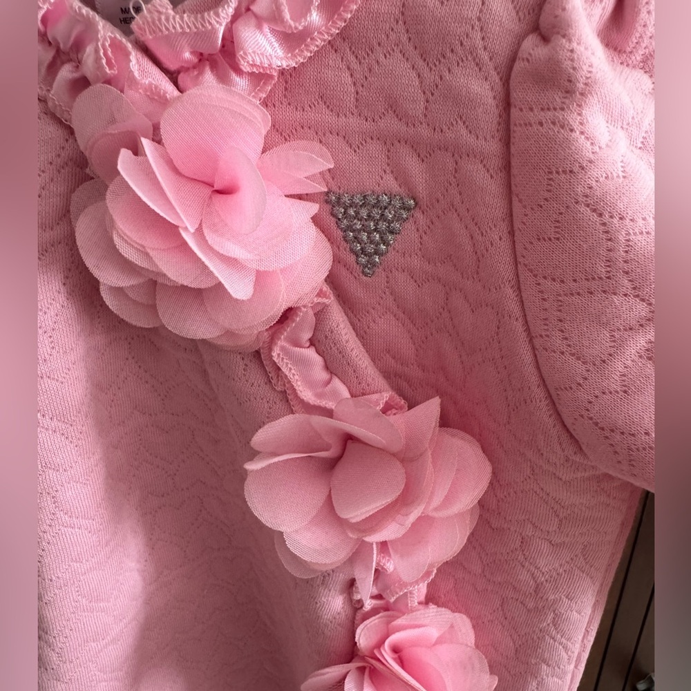 Baby Guess Pink Quilted Footed Jumpsuit NWT - Picture 3 of 6